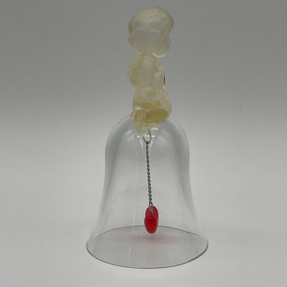 VINTAGE AVON 1991 'Love Crystal Bell' w/Cherub Handle 24+% Full Lead Crystal - Picture 4 of 12